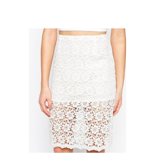 True Decadence Sheer Lace Pencil Skirt, US 6 - Picture 1 of 7